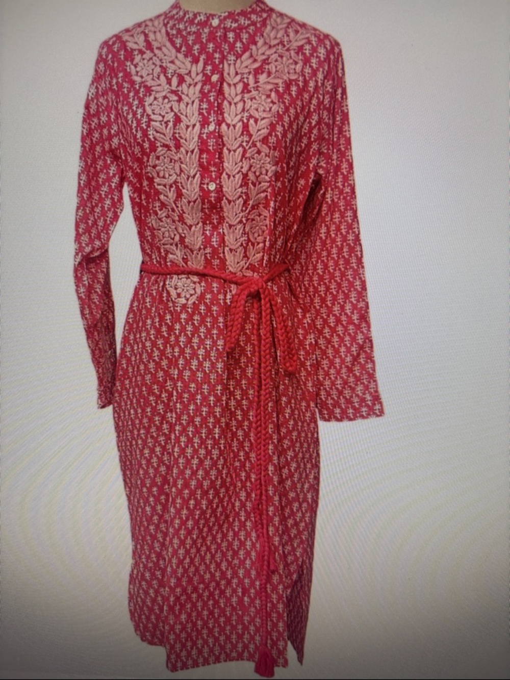 NWT Anthropologie Ex Voto Caftan Embroderied Midi Dress. Size Medium